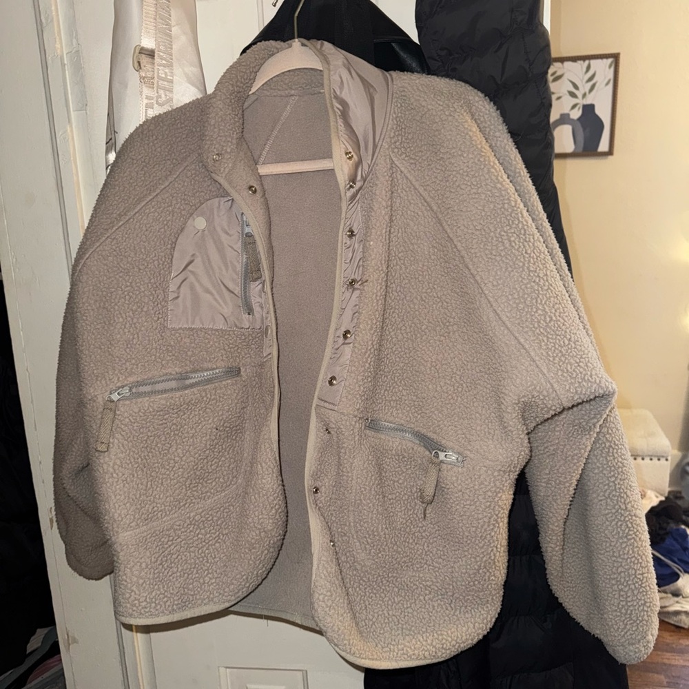 Amazon Tan Teddy Jacket Oversized Cozy Fit